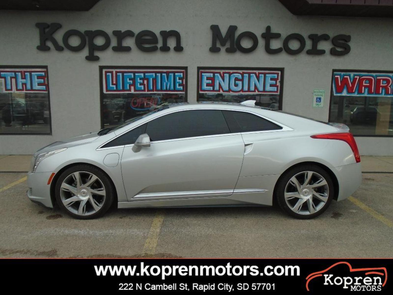 2014 Radiant Silver Metallic Cadillac ELR Luxury (1G6RM1E42EU) with an 1.4 liter 4 Cylinder Engine engine, ELECTRIC DRIVE transmission, located at 222 N Cambell St., Rapid City, SD, 57701, (866) 420-2727, 44.081833, -103.191032 - This vehicle features a high end BOSE stereo system. This small car features a hands-free Bluetooth phone system. Enjoy the heated seats in it you will never buy a vehicle without them. Everyone loves the comfort of having a warm seat on those cold winter days. Protect this 2014 Cadillac ELR from - Photo #0