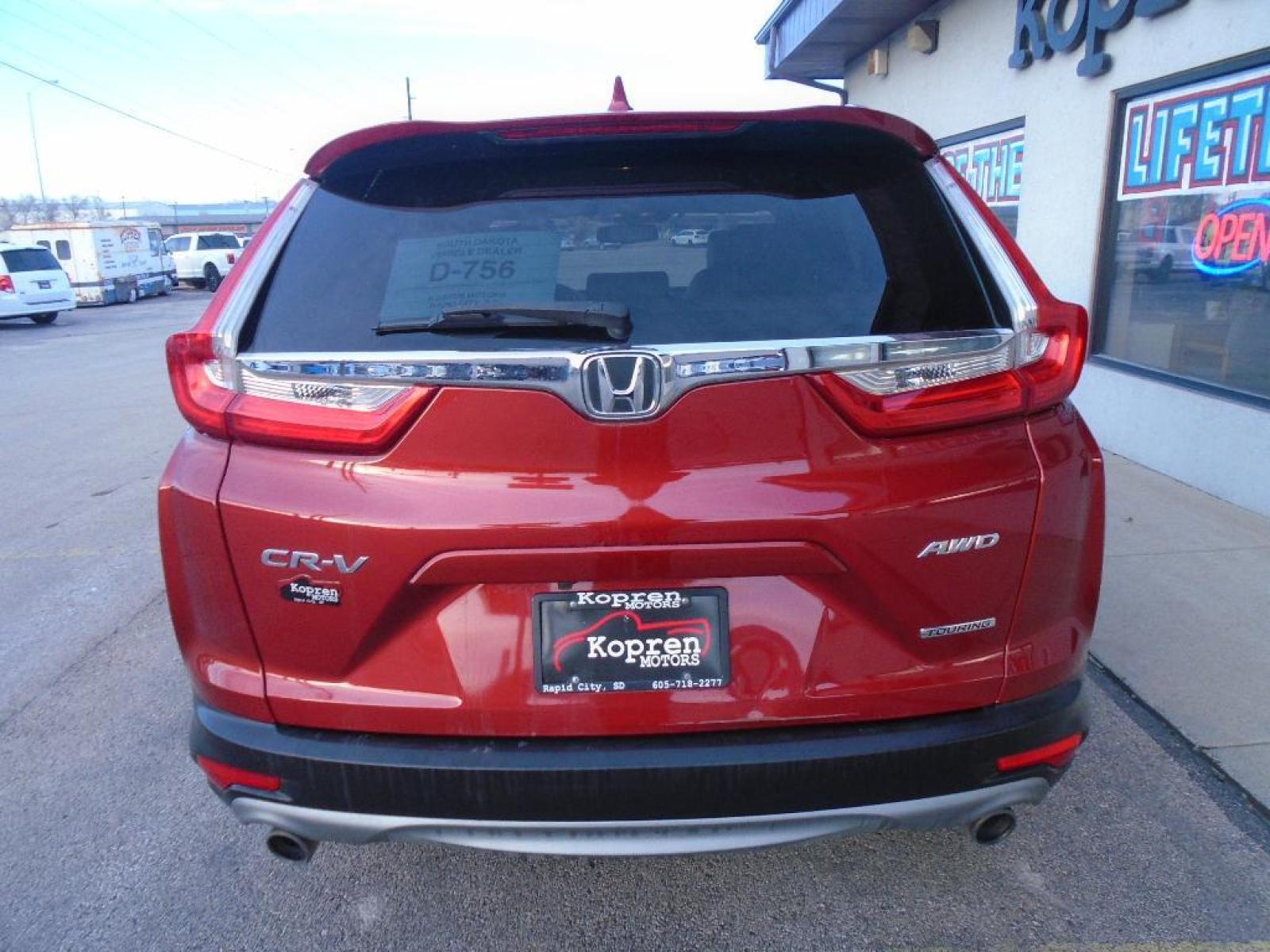 2019 Basque Red Pearl II Honda CR-V Touring (5J6RW2H9XKL) with an 1.5 liter 4 Cylinder Engine engine, Continuously Variable w/Sport Mode transmission, located at 222 N Cambell St., Rapid City, SD, 57701, (866) 420-2727, 44.081833, -103.191032 - Protect this small suv from unwanted accidents with a cutting edge backup camera system. Good News! This certified CARFAX 1-owner vehicle has only had one owner before you. The vehicle has satellite radio capabilities. Heated seats for those cold winter days are included in the Honda CR-V. Bluetooth - Photo #2