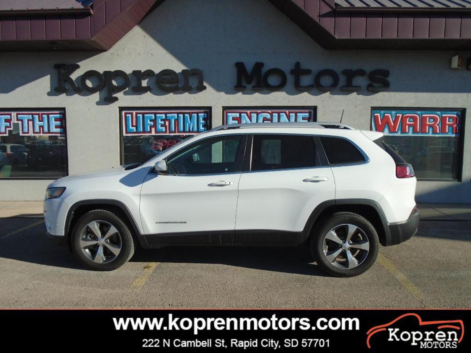 2019 Bright White Clearcoat Jeep Cherokee Limited (1C4PJMDX1KD) with an 3.2 liter V6 Cylinder Engine engine, Automatic transmission, located at 222 N Cambell St., Rapid City, SD, 57701, (866) 420-2727, 44.081833, -103.191032 - Good News! This certified CARFAX 1-owner vehicle has only had one owner before you. See what's behind you with the back up camera on this unit. Bluetooth technology is built into this Jeep Cherokee, keeping your hands on the steering wheel and your focus on the road. Our dealership has already run t - Photo #0