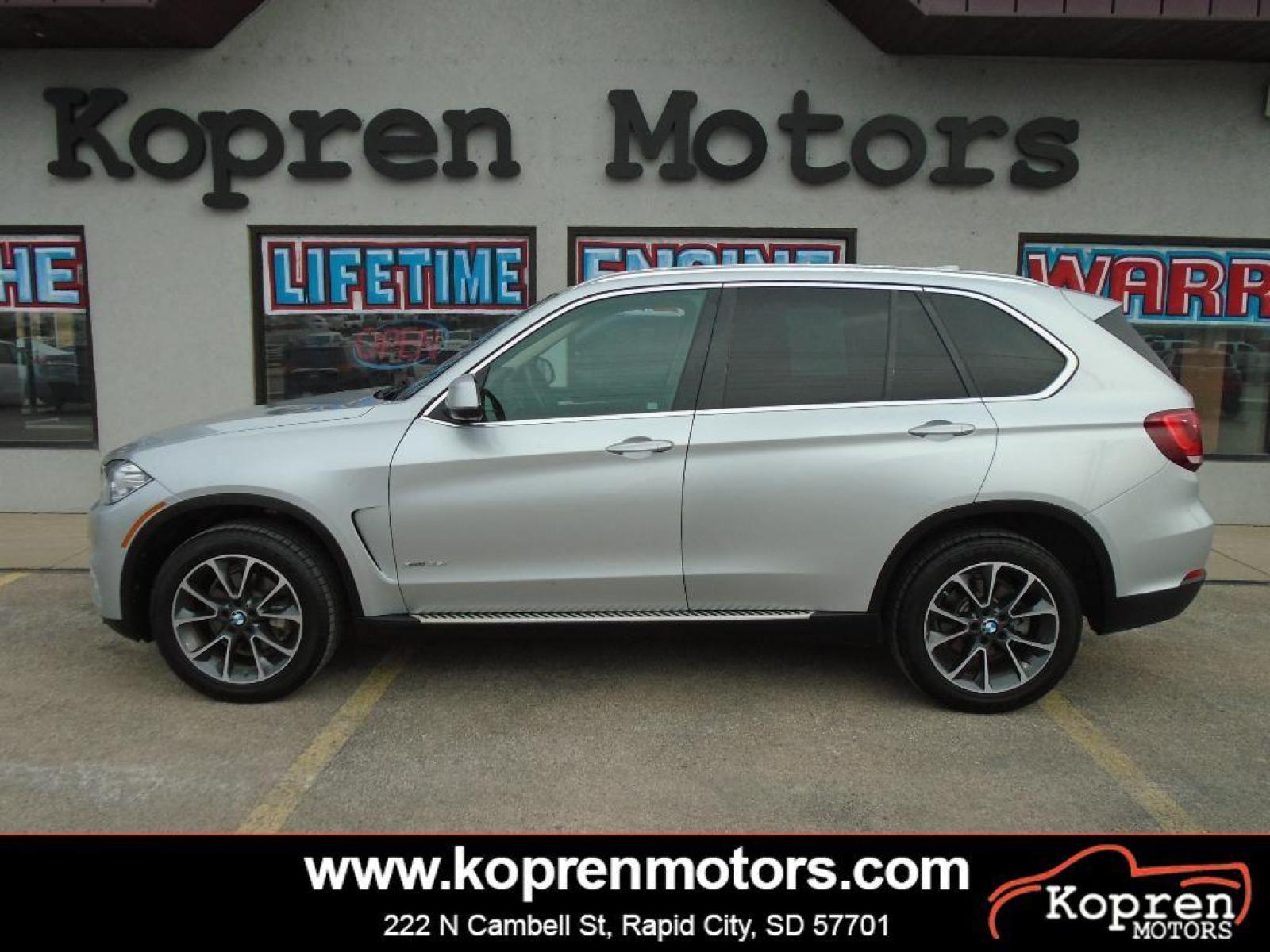 2016 SILVER BMW X5 xDrive35i (5UXKR0C55G0) with an 3.0 liter Straight 6 Cylinder Engine engine, Automatic transmission, located at 222 N Cambell St., Rapid City, SD, 57701, (866) 420-2727, 44.081833, -103.191032 - The state of the art park assist system will guide you easily into any spot. You'll never again be lost in a crowded city or a country region with the navigation system on this BMW X5. This mid-size suv shines with an exquisite metallic silver exterior finish. Make room for more passengers, carry e - Photo #0