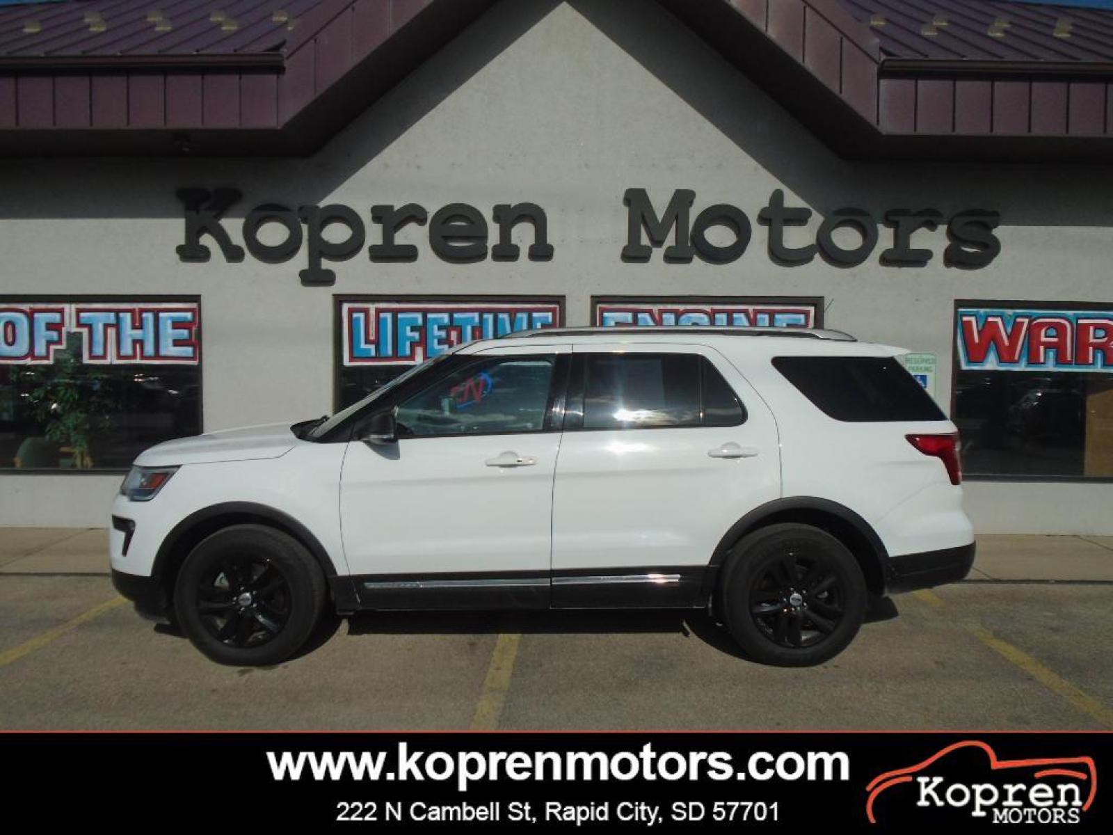 2019 Oxford White /Ebony Black Ford Explorer XLT (1FM5K8D86KG) with an V6, 3.5L engine, 6-speed automatic transmission, located at 222 N Cambell St., Rapid City, SD, 57701, (866) 420-2727, 44.081833, -103.191032 - <b>Equipment</b><br>See what's behind you with the back up camera on it. Our dealership has already run the CARFAX report and it is clean. A clean CARFAX is a great asset for resale value in the future. Bluetooth technology is built into the vehicle, keeping your hands on the steering wheel and you - Photo #0